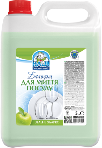 Бальзам для миття посуду BALU® "Зелене яблуко", кан. 5 л